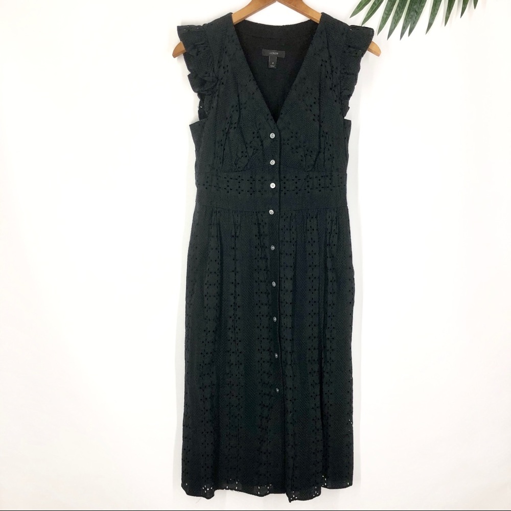 J.Crew Black Eyelet Dress